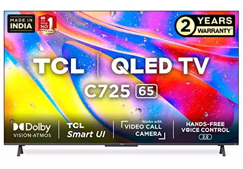 TCL 65 inches 4K Android Smart QLED TV 65C725